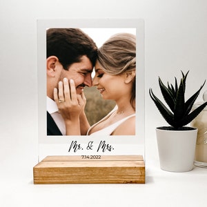 Frame Foto Plaque w Stand - Paar Cadeau, Cadeau voor haar, Cadeau voor Hem, Paar Foto Collage, Last Minute Gift Verjaardag Valentijnsdag Cadeau
