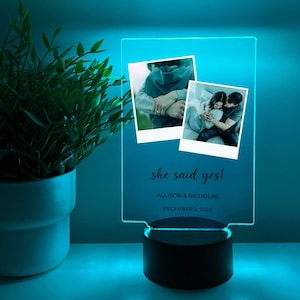 Personalizado foto foto led 16 cores acender lâmpada suporte aniversário casamento casal natal família casa decoração presente para ela ele