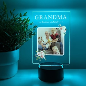 Custom Engraved Free Personalized With Your Photo Picture LED Light Up Lamp, Grandma Nana Granny Gigi Mother&#39;s Day, Christmas, Holiday Gift!