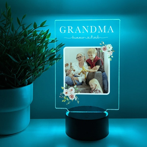 Custom Engraved Free Personalized With Your Photo Picture LED Light Up Lamp, Grandma Nana Granny Gigi Mother's Day, Christmas, Holiday Gift!