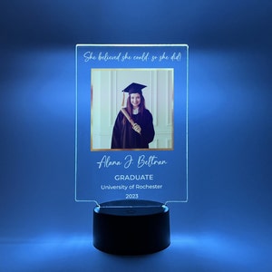 Custom Photo Grad Picture LED Light Up Lamp Custom Graduation Cap Tassel Diploma Graduating Class of 2023 High School College Graduate Gift