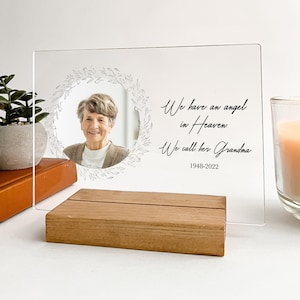 Custom Personalized Photo Picture Plaque In Loving Memory Rest In Peace RIP Forever In Our Hearts Home Décor Custom Wood Stand Engraved Gift