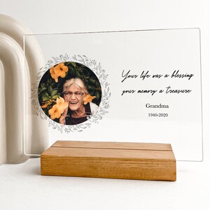 Custom Personalized Photo Picture Plaque In Loving Memory Condolence Remembrance Loss Sympathy Memorial Décor Custom Wood Stand Engrave Gift