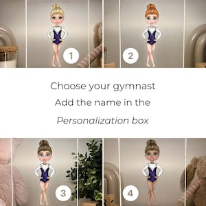 Personalized Picture LED Wood Base Night Light Up Lamp Stand Girls Sport Athlete Floor Gymnast Gymnastics Custom Made Design Room Décor Gift