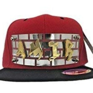 Personalized Custom Snapback Hat Six Panel Flat Bill Snap Back Hat Cap, Laser Cut Graffiti Letters, Custom Made to Order, Exclusive Creation