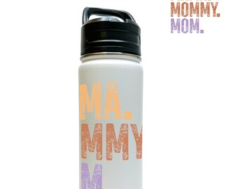 Sports Water Bottle 18/32 oz Stainless Steel Insulated Flasks Keeps Drinks Cold Personalized MA MA Mom Mommy Mother Happy Mother's Day Gifts