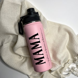 Sports Water Bottle 18/32 oz Stainless Steel Insulated Flasks Keeps Drinks Cold Personalized Kids Children Name Mom Mommy Mother&#39;s Day Gifts