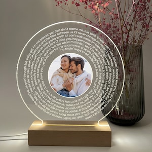 Featuring Your Own Voice Of Life Personalized Custom Vinyl Record Song Lyrics LED Light Print Memories First Dances Anniversary Wedding Gift