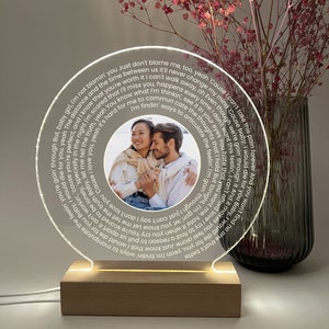 Featuring Your Own Voice Of Life Personalized Custom Vinyl Record Song Lyrics LED Light Print Memories First Dances Anniversary Wedding Gift