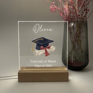 Personalized Photo Picture LED Wood Light Up Stand Plaque Custom Graduation Gift Class of 2023, Seniors Graduate High School, College Grads