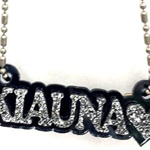 Personalized Name Plate Custom Name Necklace Nameplate Name Laser Cut Diamond Look, Made to Order Any Name and Color, Dazzling and Stunning!