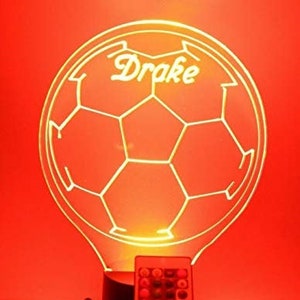  Linkax - Regalos de fútbol para niños y niñas, lámpara de fútbol  con ilusión 3D de Linkax con control remoto, cambio de 16 colores,  decoración de habitación, regalos de cumpleaños y