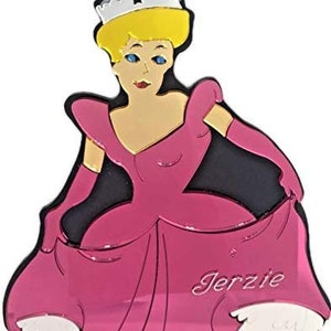 prinses wall art design home decor opknoping gepersonaliseerde gratis gegraveerde spiegel prinses roze jurk kroon decoratie meisjes kamer met uw naam