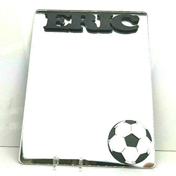 Soccer Ball Locker Mirror Personalized Back to School Magnetic Sports Custom Decor Inside of Locker Organizer Accessory, Refrigerator Magnet