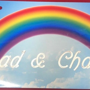 Rainbow Personalized Custom License Vanity Plate Free Engraved Auto Car Tag Vehicle License Plate Super Sharp Colors and Graphics Great Gift