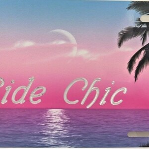 Palm Tree Scenic Personalized Custom License Vanity Plate Free Engraved Auto Car Tag Vehicle License Plate Beautifully Designed, Great Gift!