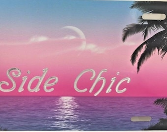 Palm Tree Scenic Custom Custom License Vanity Plate Gratuit Gravé Auto Car Tag Plaque d’immatriculation de véhicule Magnifiquement conçu, Super cadeau!