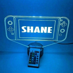 Handheld Video Game Console Switch Portable Gaming Room Night Light Up Table Lamp LED Personalized It&#39;s Wow With Remote 16 Colors Great Gift