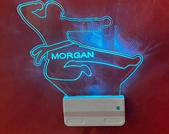 With Remote Female Girl Karate Martial Arts Kung-fu Night Light Up Table Desk Lamp LED Personalized Free Engraved Name It/'s Wow 16 Colors