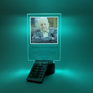 Personalized Unique Sympathy Gifts For Loss Custom In Memory of Loved One Light Up Picture Frames Photo & Text Memorial Plaque Night Lamp