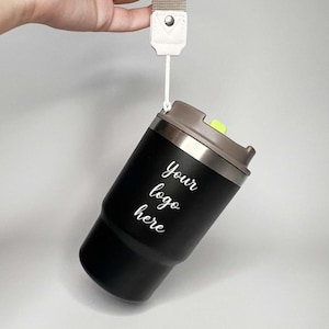 Personalized 16oz Stainless Steel Vacuum Insulated Tumbler Coffee Travel Mug Featuring 2-in-1 Lid Cupholder Friendly, With Your Company Logo