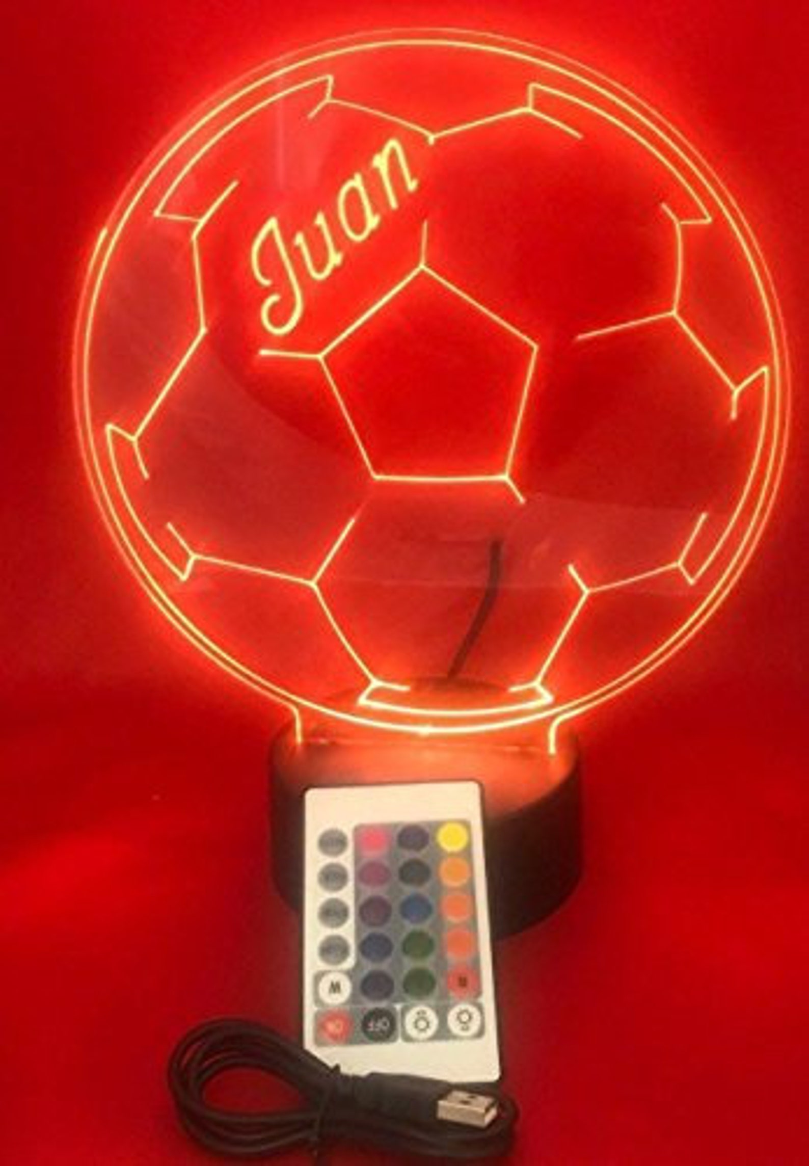 Soccer Ball Soccerball Sports Night Light Up Table Desk Lamp Etsy
