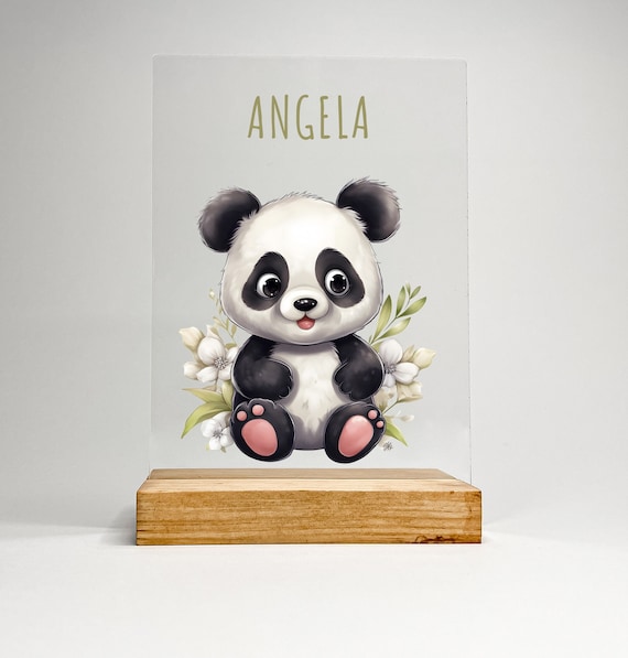PANDA様オーダーページ Cute Custom Personalized Name LED Wood Stand Sign Panda Bear
