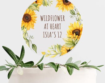Personalized Bright Sunflower Happy Birthday Cake Topper Boys Girls Kids Theme Party Decoration Top Centerpiece Decor | Celebrate & Party!