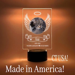 LED Light Up Pet Gedenktafel | Haustier-Memorial Nachtlicht | Personalisierte Geschenke für Haustier-Verlust | Benutzerdefinierte Haustier Foto | Benutzerdefinierte Haustier-Memorial-Geschenke