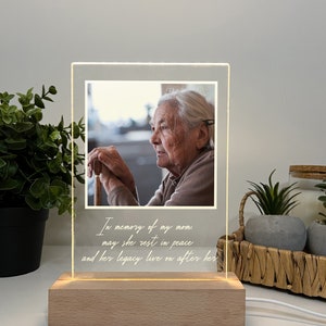 Custom Personalized Photo LED Wood Stand Room Night Light Up Table Lamp In Loving Memory Condolence Remembrance Loss Sympathy Memorial Gift image 8