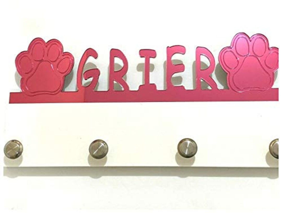 Custom Personalized Coat Hook Rack Holder Hanger Paw Print Animal Dog ...