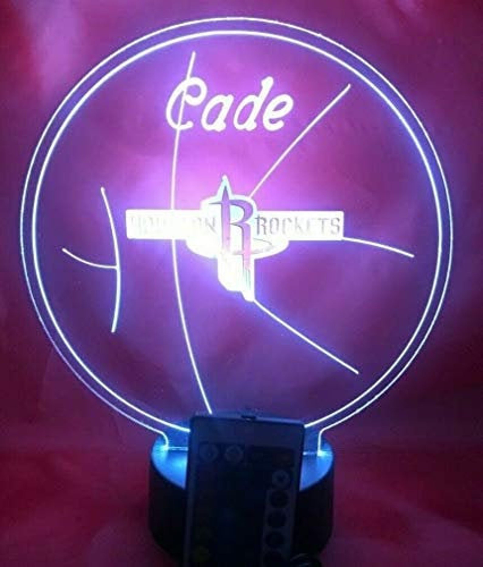 Houston Rockets Basketball Sports Night Light Up Table Desk Etsy