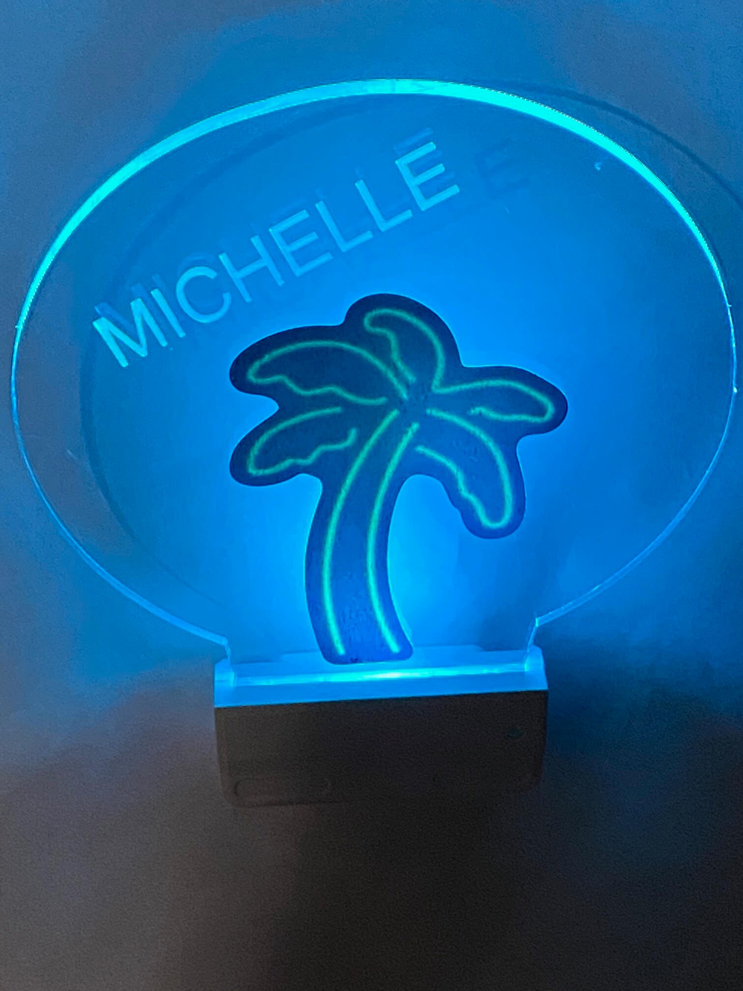 Palm Tree Night Light Multi Color Personalized LED Room Wall Etsy UK