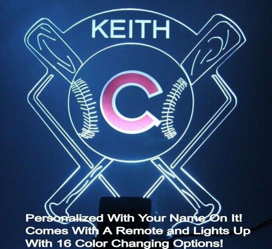 Chicago Cubs Night Light up Table Lamp Baseball Stadium Sports LED Hand