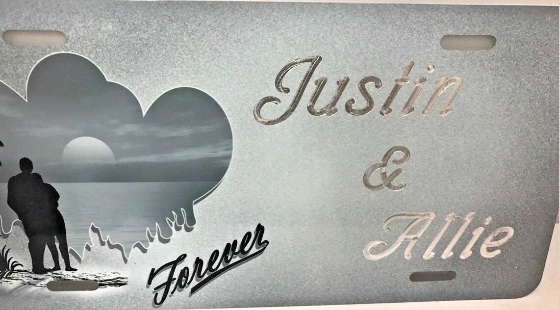 Double Heart Forever Personalized Custom License Vanity Plate Etsy