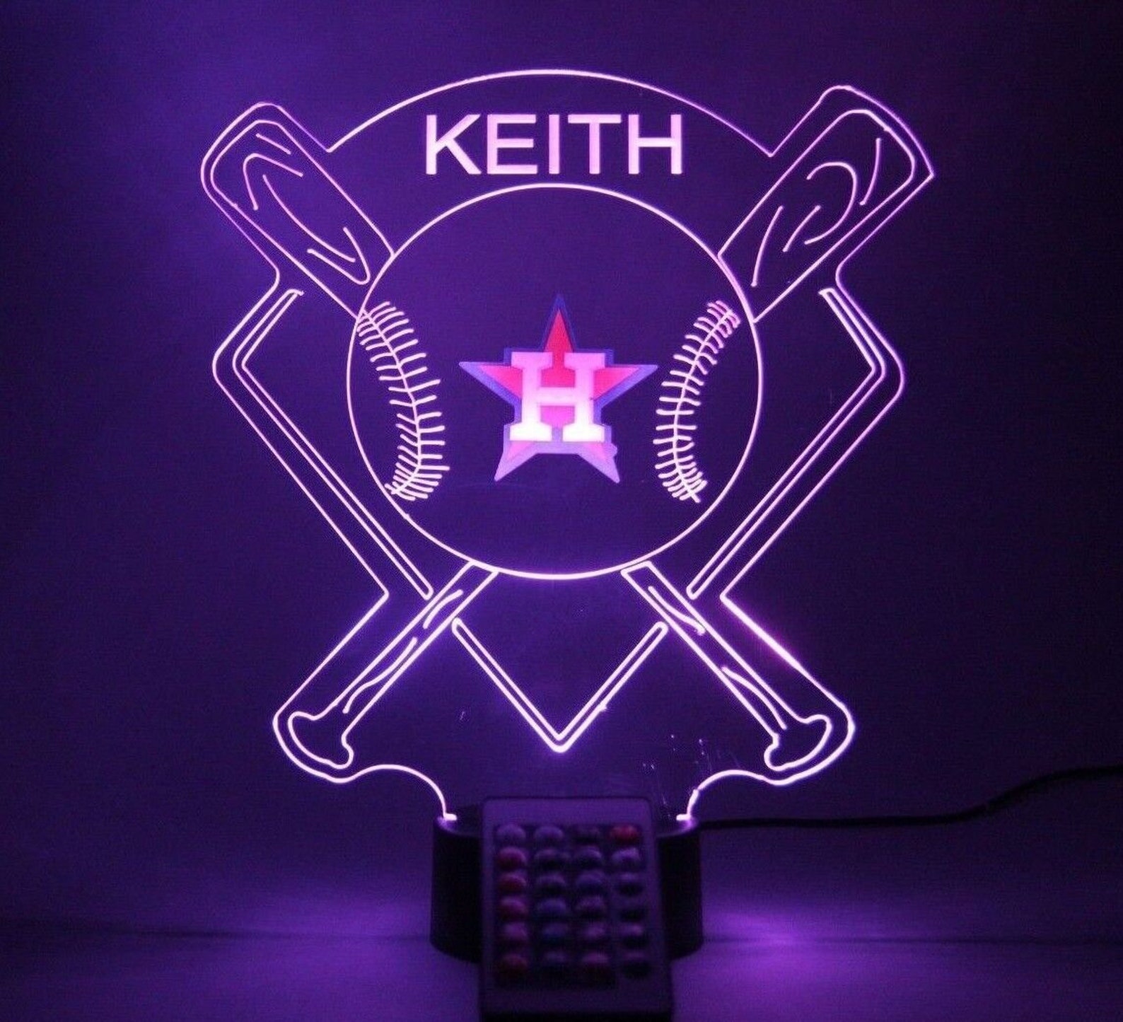 Houston Astros Night Light up Table Lamp Baseball Stadium Etsy