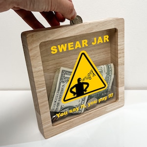 Swearing Fund, Cuss Jar, Cuss Bank, Custom Swearing Box, Profanity Bank, Custom Jar, Swearing Bank, Swear Word Bank, Adult Bank, Swear Money