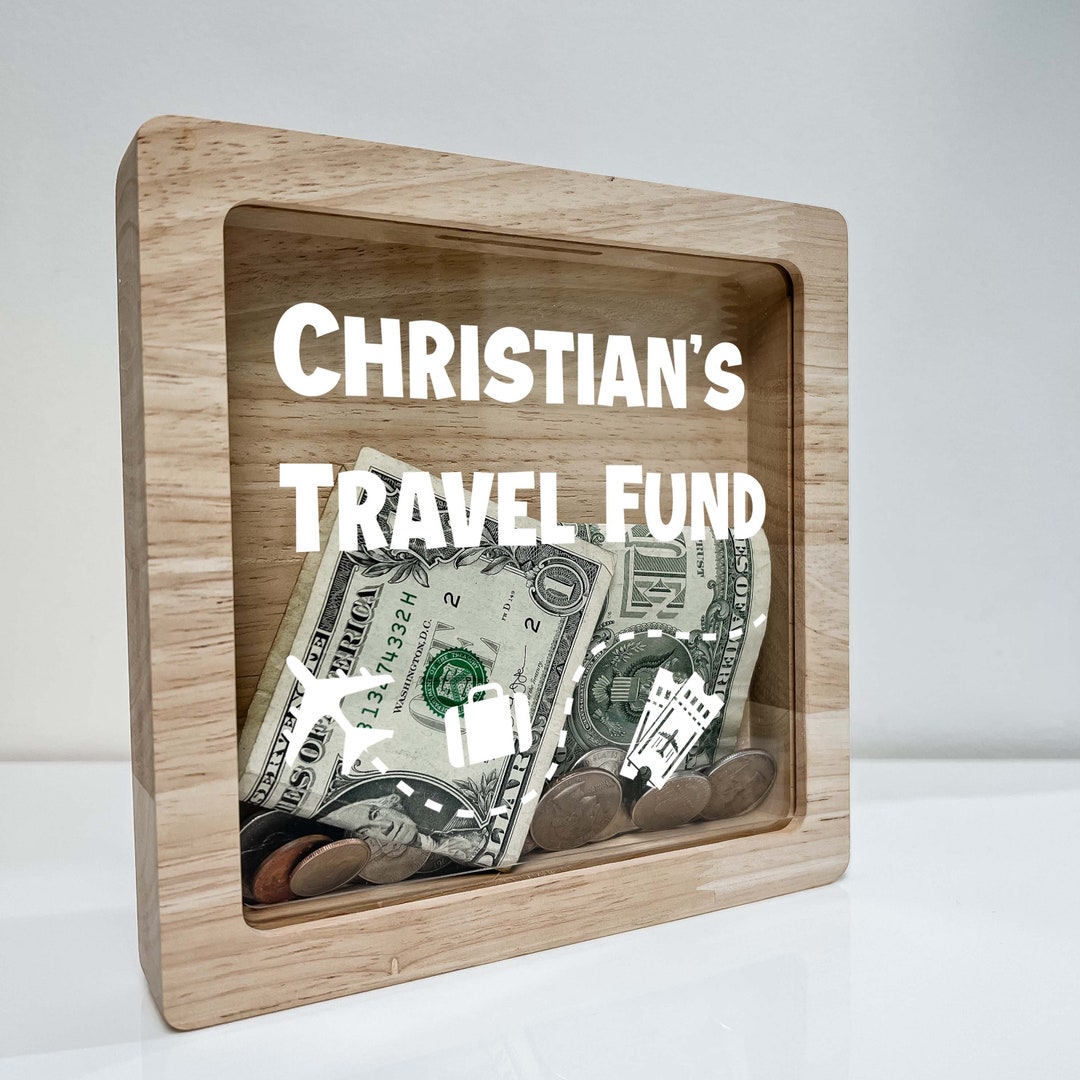 Personalized Gift Box, Cash Box, Travel Fund, Money Box, Wooden Box