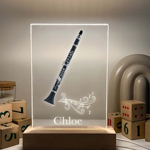 Clarinet Player, Wind Instrument Night Light Up Table Lamp LED Personalized Custom, Gift For Musicians, Clarinetists, Music Band Lovers Gift image 4
