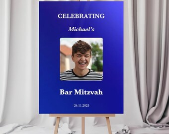 Bar Bat Mitzvah Quinceañera Sweet 16 Birthday Sign In Board Custom Logo Party Decor Premium Acrylic Personalized Size Color Signature Board
