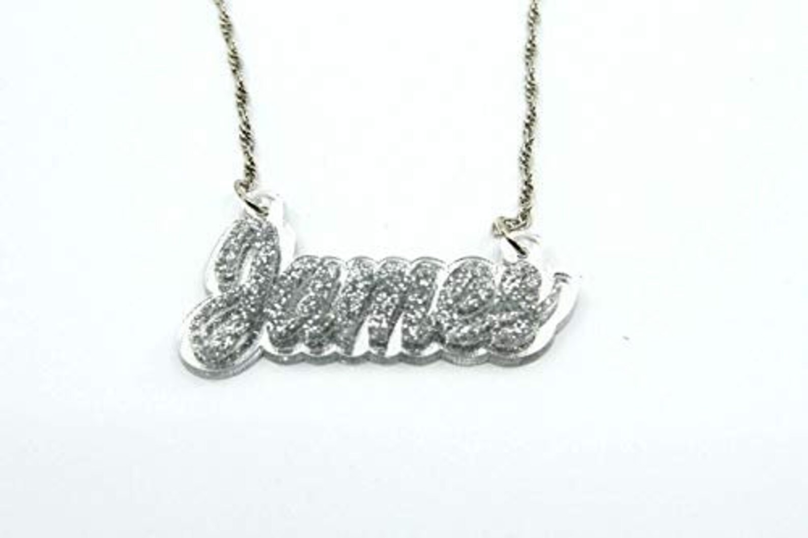 Name Necklace Plate Personalized Custom Silver Nameplate Etsy
