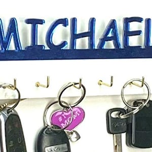Personalized Key Hook Hanger Rack Organizer Wall Door Decor, Custom Name House, Cars, Keys Holder, A Fabulous Home Gift Homeowners Newlyweds