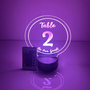 Custom Made Light Up 16 Colors LED Table Party Table Number Centerpiece Sweet 16, Birthday, Bar/Bat Mitzvah, Weddings, Quinceanera, Parties!
