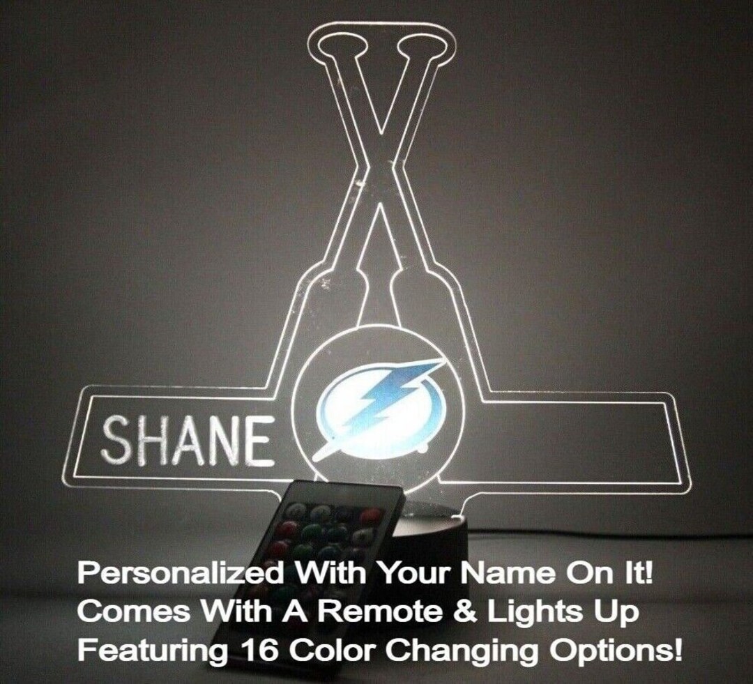 Tampa Bay TB Lightning Hockey Sticks Sports Night Light up Etsy