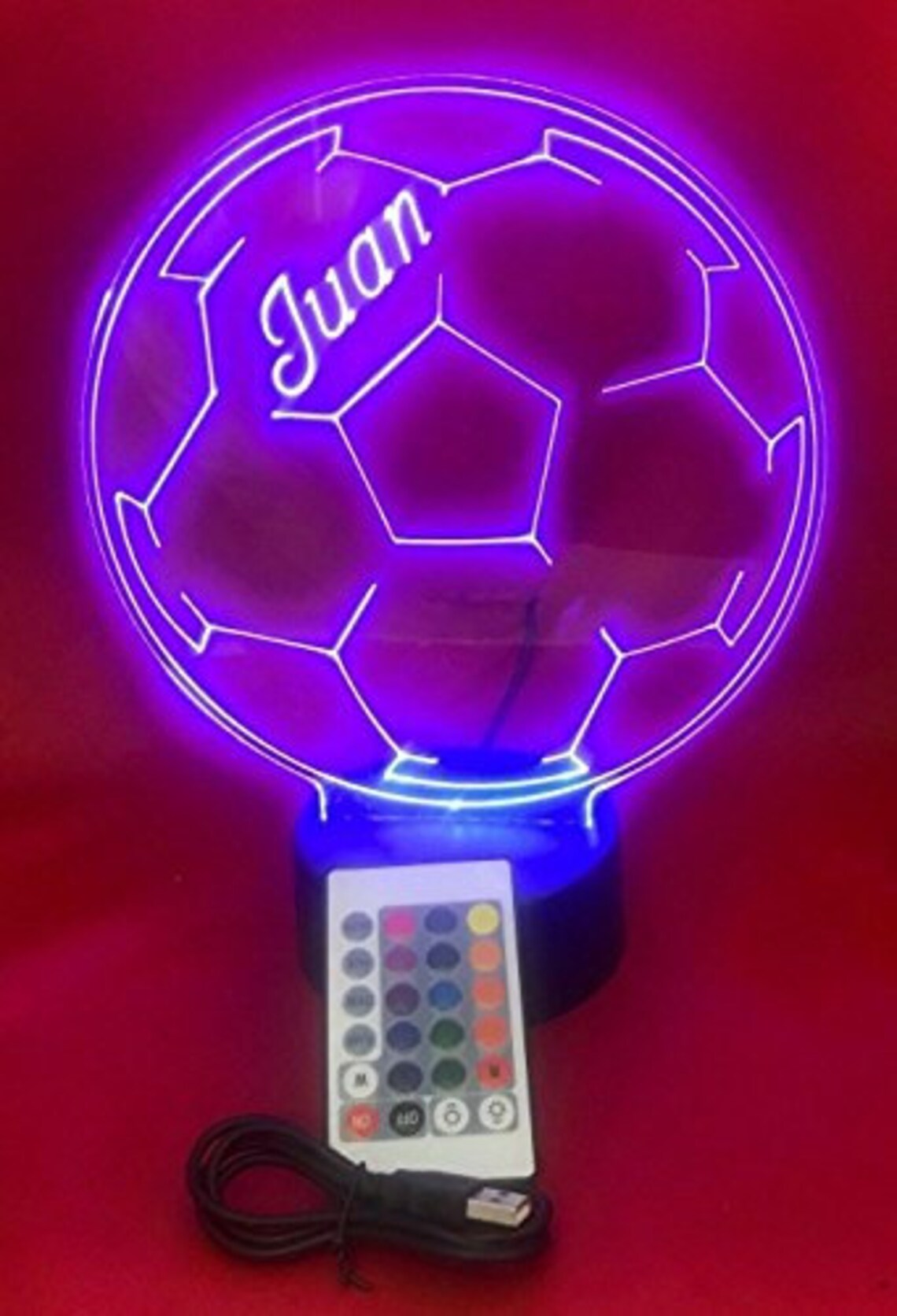 Soccer Ball Soccerball Sports Night Light Up Table Desk Lamp Etsy