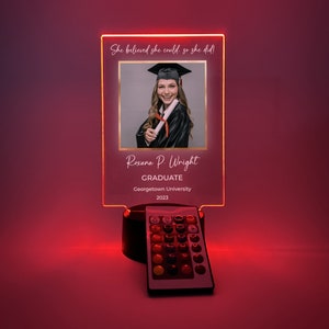 Custom Photo Grad Picture LED Light Up Lamp Custom Graduation Cap Tassel Diploma Graduating Class of 202.. High School College Graduate Gift