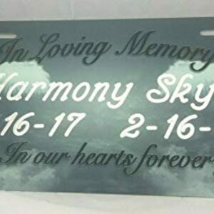 In Loving Memory R.I.P Personalized Custom License Vanity Plate Free Engrave Auto Car Tag Vehicle License Plate Custom Designed, Great Gift