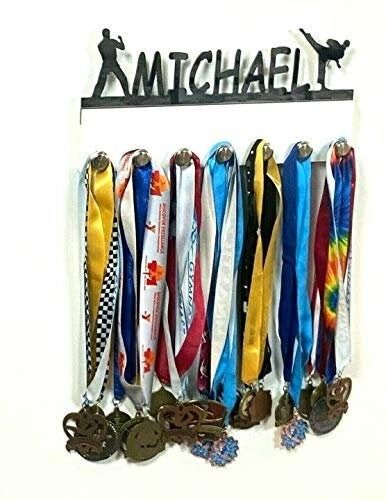 Tai Kwon Do Display Rack Custom Personalized Name Medal Holder Taekwondo Tae Kwon Do Belts ...