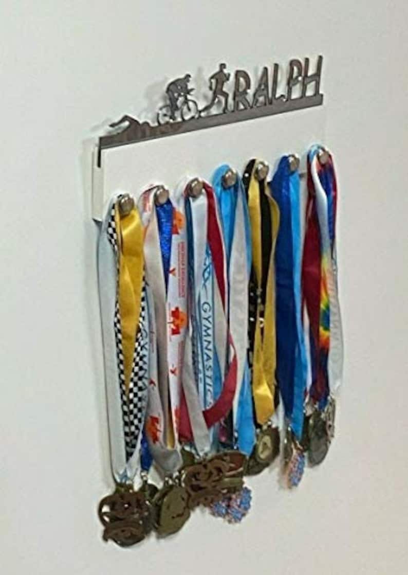 Custom Personalized Name Medal Holder Triathlon Swimming Etsy