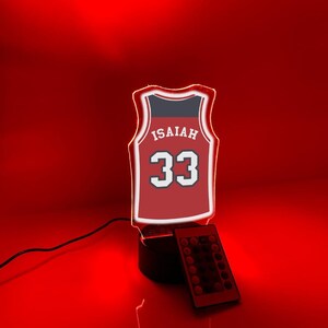 Personalized Name & Number Basketball Jersey Player Fan Team Sports Themed Night Light 16 Colors Lamp LED Room Man Cave Decor, Washington